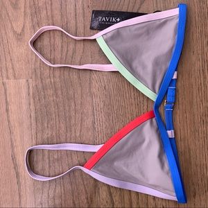 Tavik S Jett Triangle Colorblock Swim Bikini Top